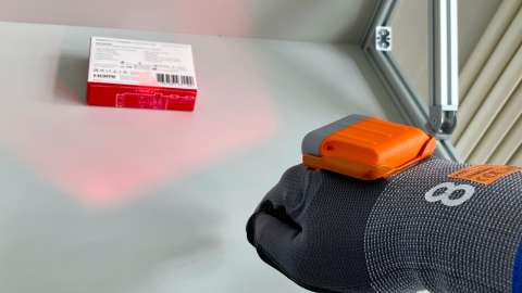 Barcode-Scanner in Handschuh integriert