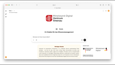Webbasierte Nutzerschnittstelle der Wissensmanagementlösung