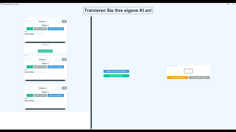 Das Interface des KI-Anlernen Demonstrators