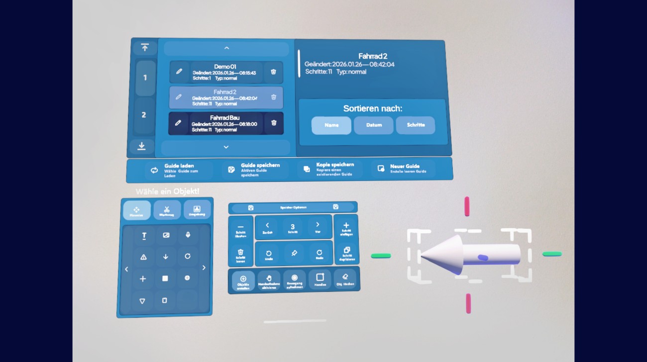 Menü des Baukastenmodus