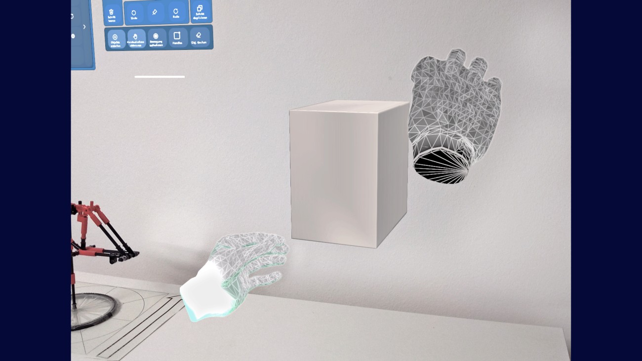 Aufnahme von Händen in Bewegung 