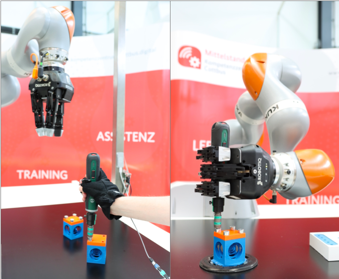 Anlernen und Nachahmen eines kollaborativen Roboter bei einer Montage