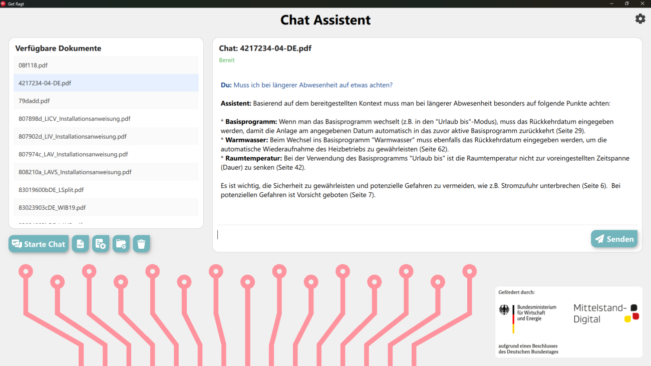 Chat über Bedienungsanleitung