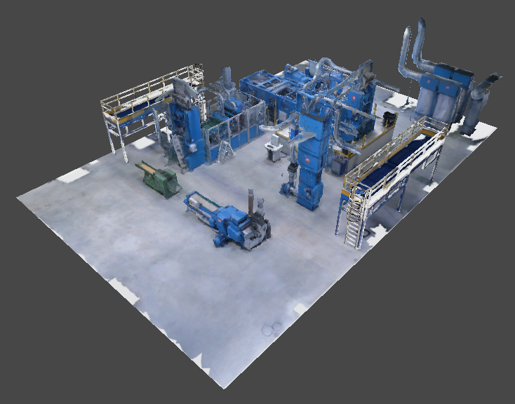 3D-Modell der Carbonfaser-Recycling-Anlage